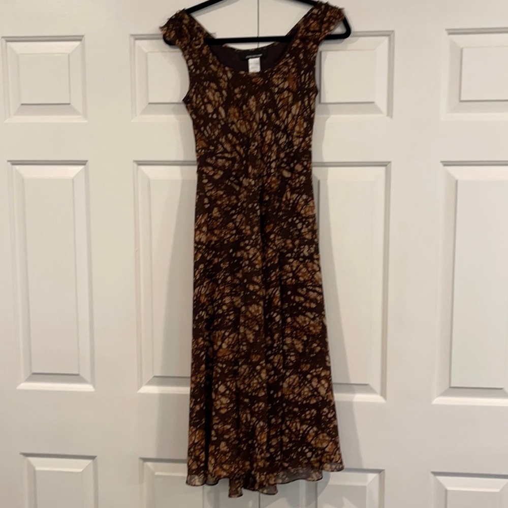 Brown speckled sheer w/ slip Jones New York dress